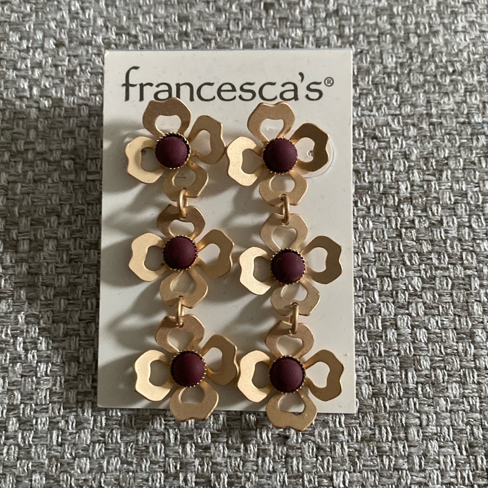 Francesca’s drop down floral earrings. Brand new